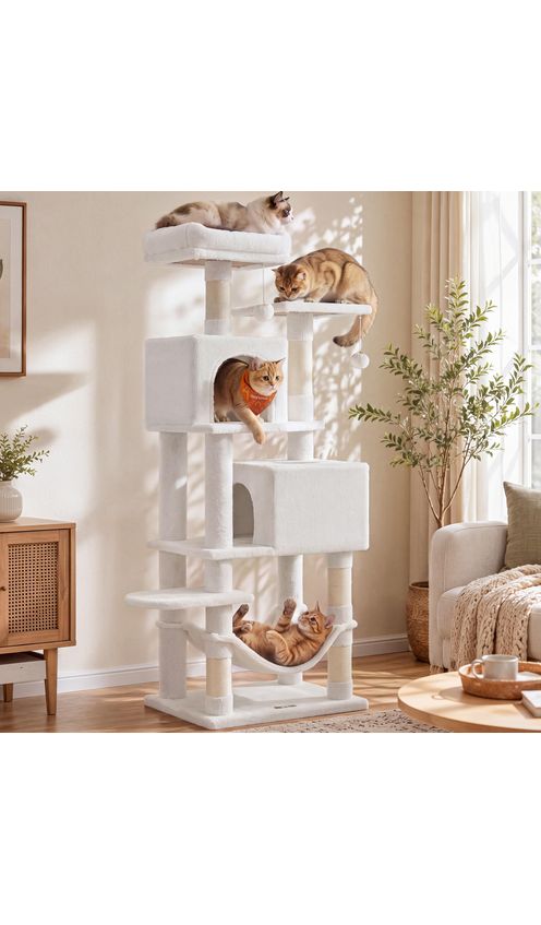 Feandrea Cat Tree, 56.3-Inch Modern Cat Tower