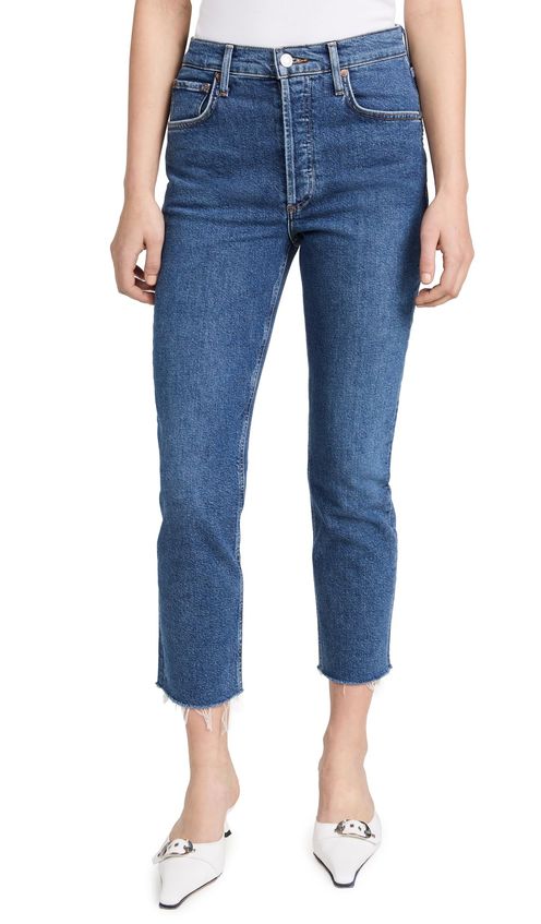 AGOLDE Women's Riley High Rise Straight Crop Jeans